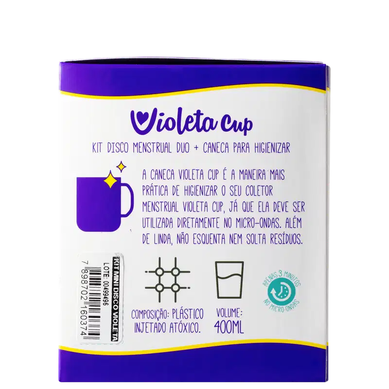 Kit Violeta Cup Mini Disco Menstrual Duo Violeta (2 Produtos)