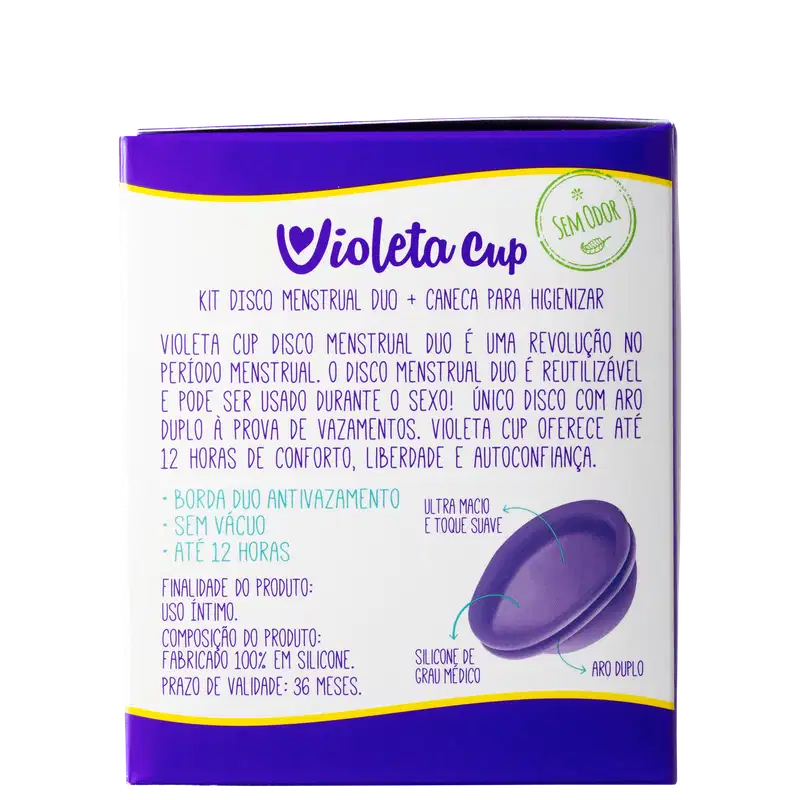Kit Violeta Cup Mini Disco Menstrual Duo Violeta (2 Produtos)