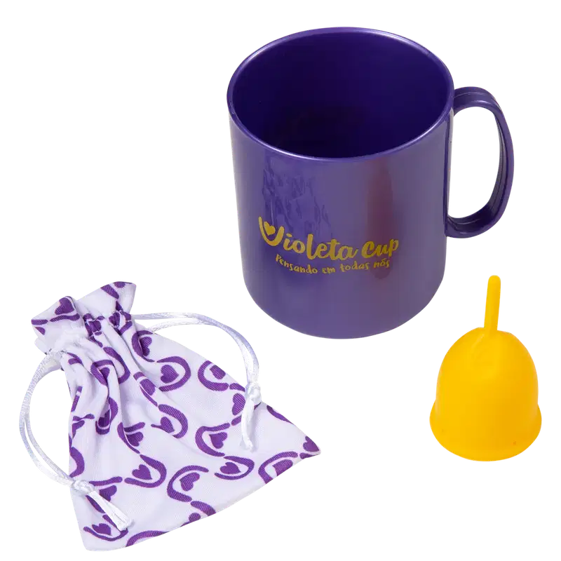 Kit Violeta Cup Coletor Menstrual Amarelo Tipo B (2 Produtos)