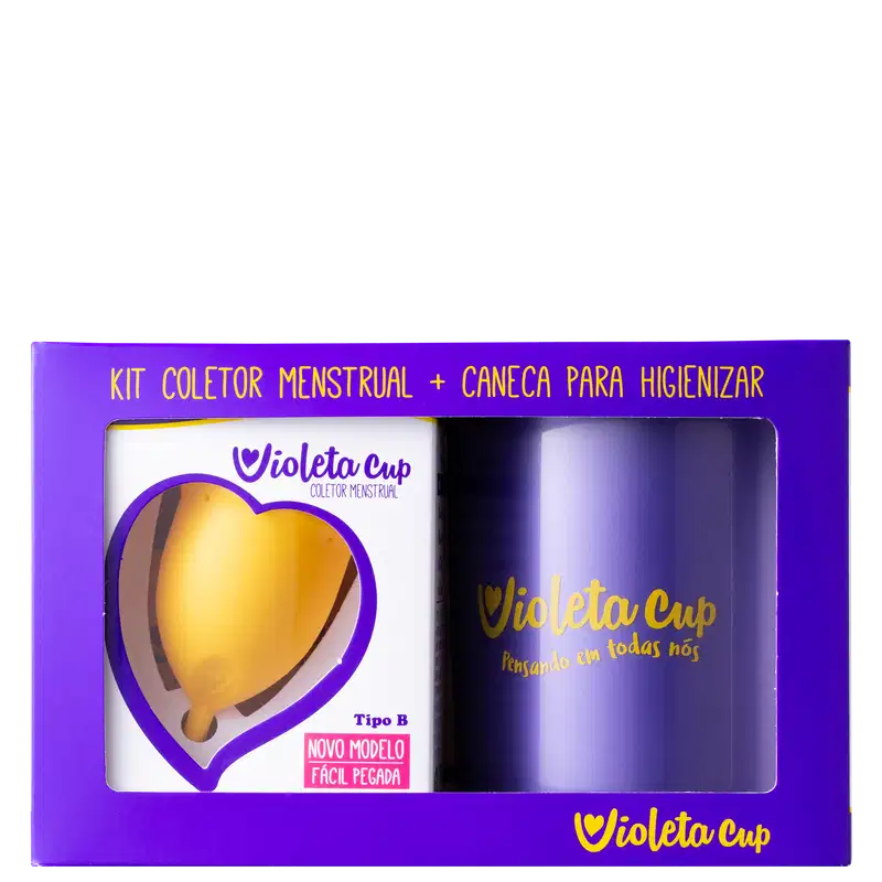 Kit Violeta Cup Coletor Menstrual Amarelo Tipo B (2 Produtos)