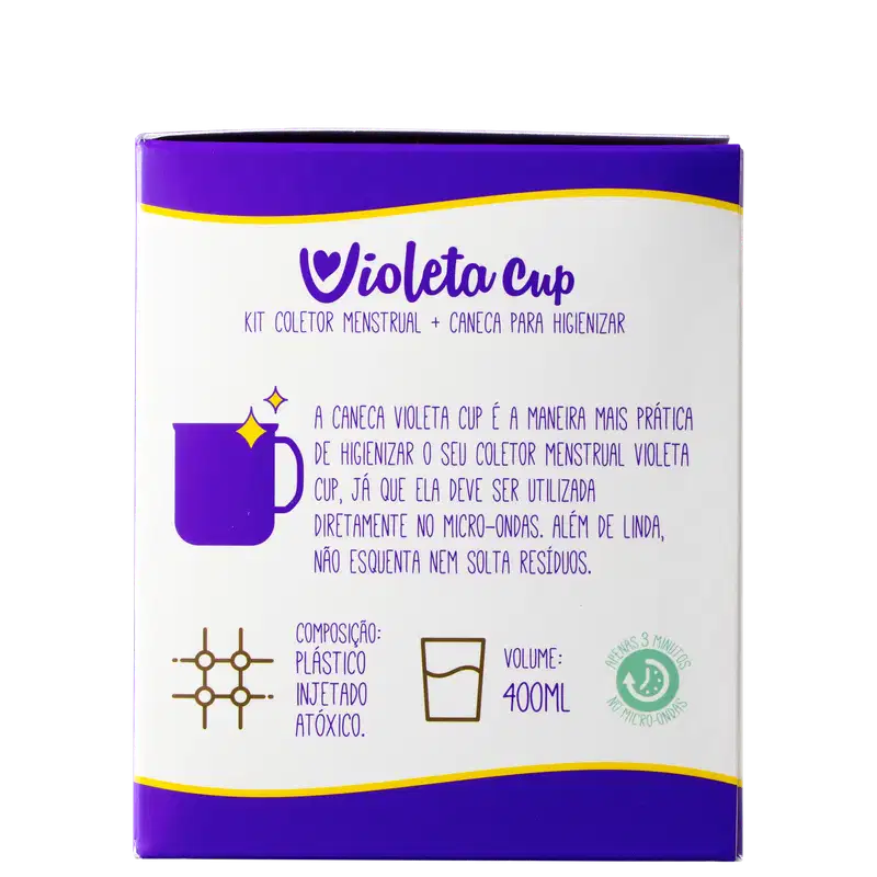 Kit Violeta Cup Coletor Menstrual Amarelo Tipo B (2 Produtos)