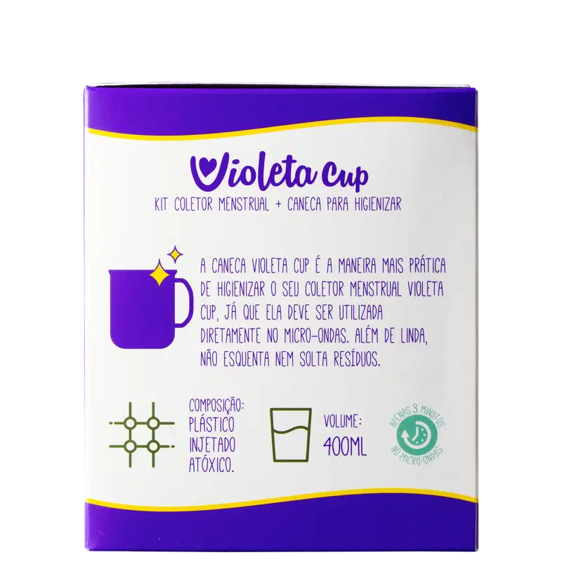 Kit Violeta Cup Coletor Menstrual Azul Tipo A (2 Produtos)