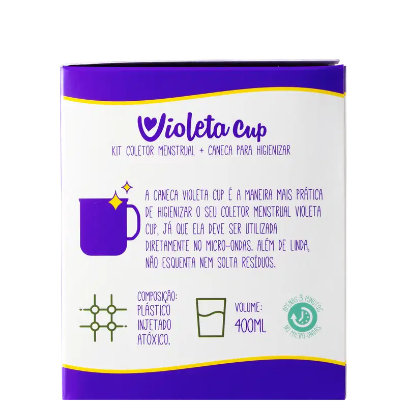Kit Violeta Cup Coletor Menstrual Azul Tipo B (2 Produtos)
