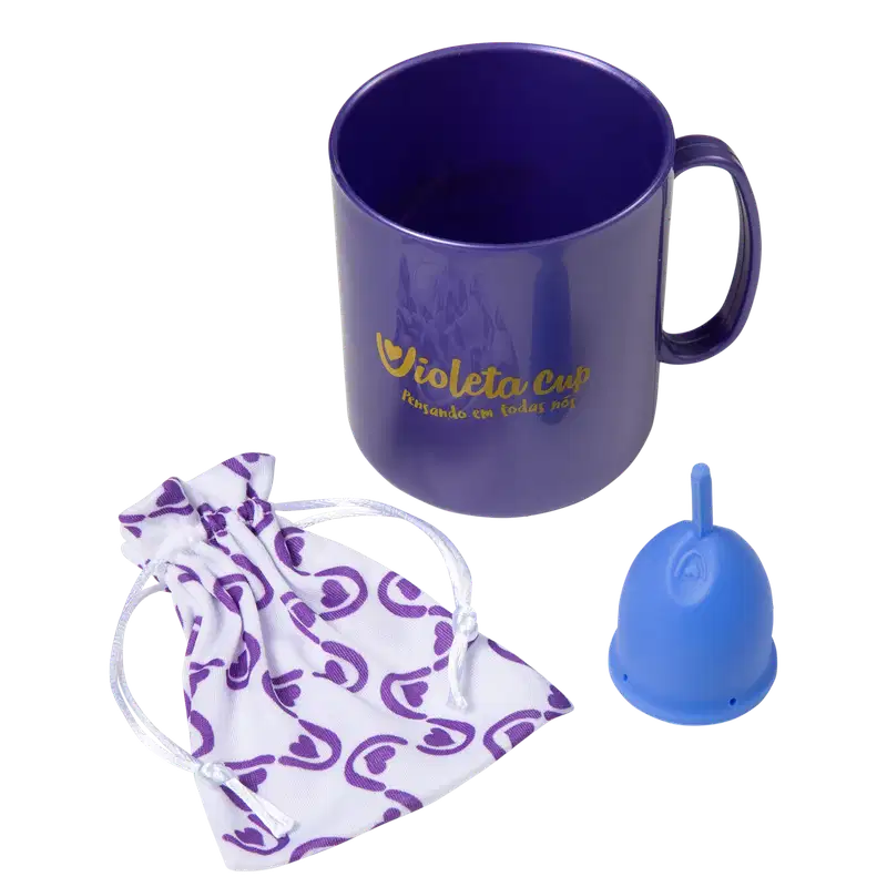 Kit Violeta Cup Coletor Menstrual Azul Tipo B (2 Produtos)