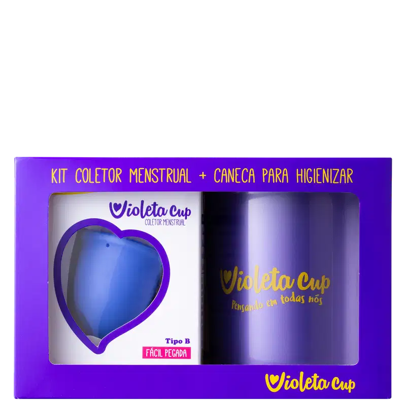 Kit Violeta Cup Coletor Menstrual Azul Tipo B (2 Produtos)