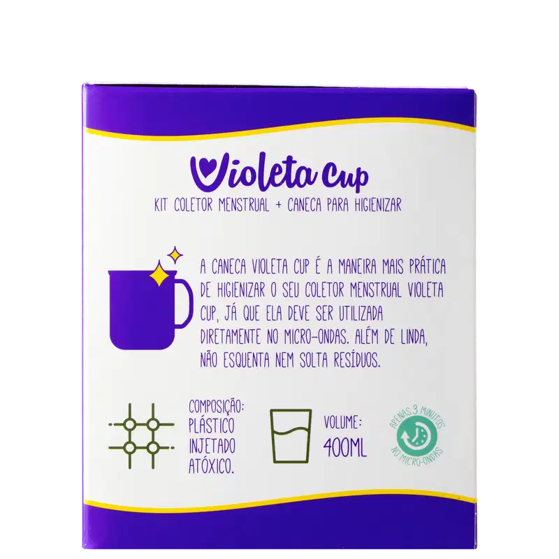 Kit Violeta Cup Coletor Menstrual Preto Tipo B (2 Produtos)