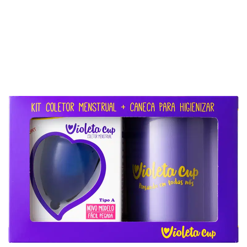 Kit Violeta Cup Coletor Menstrual Sport Tipo A (2 Produtos)