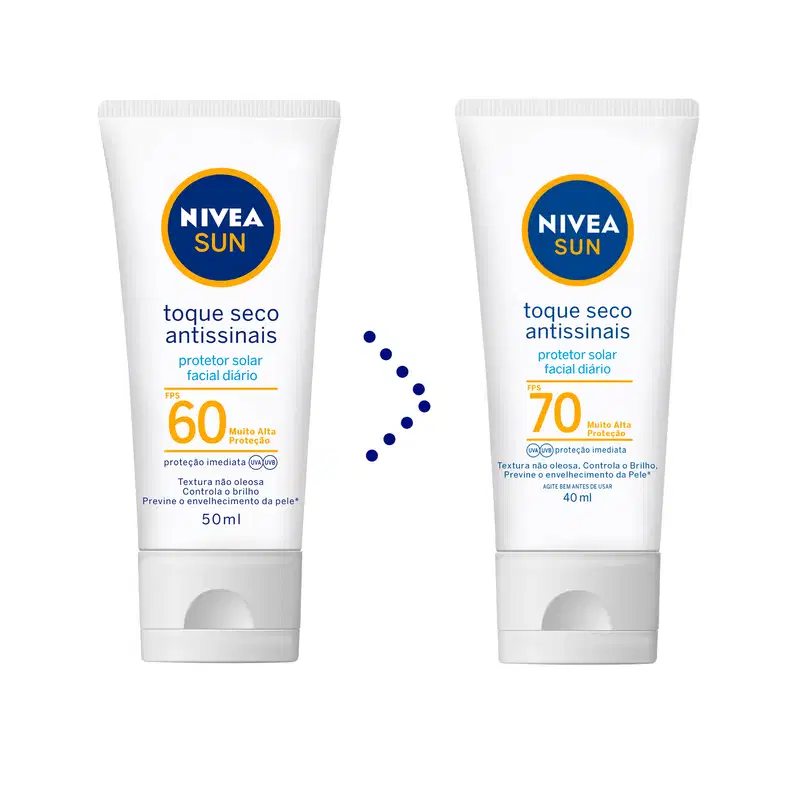 NIVEA SUN Toque Seco Antissinais FPS 70 - Protetor Solar Facial 40ml