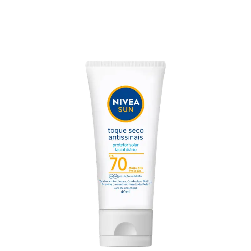 NIVEA SUN Toque Seco Antissinais FPS 70 - Protetor Solar Facial 40ml