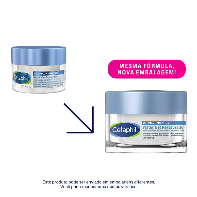 Cetaphil Optimal Hydration com Ácido Hialurônico - Water Gel Hidratante Facial 48g