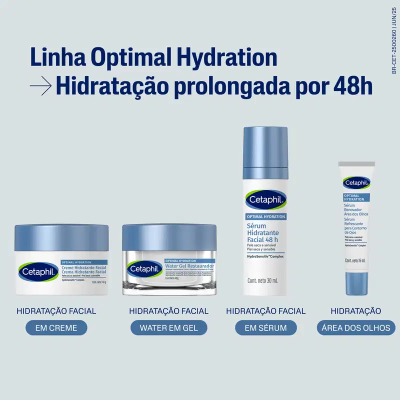 Cetaphil Optimal Hydration com Ácido Hialurônico - Water Gel Hidratante Facial 48g