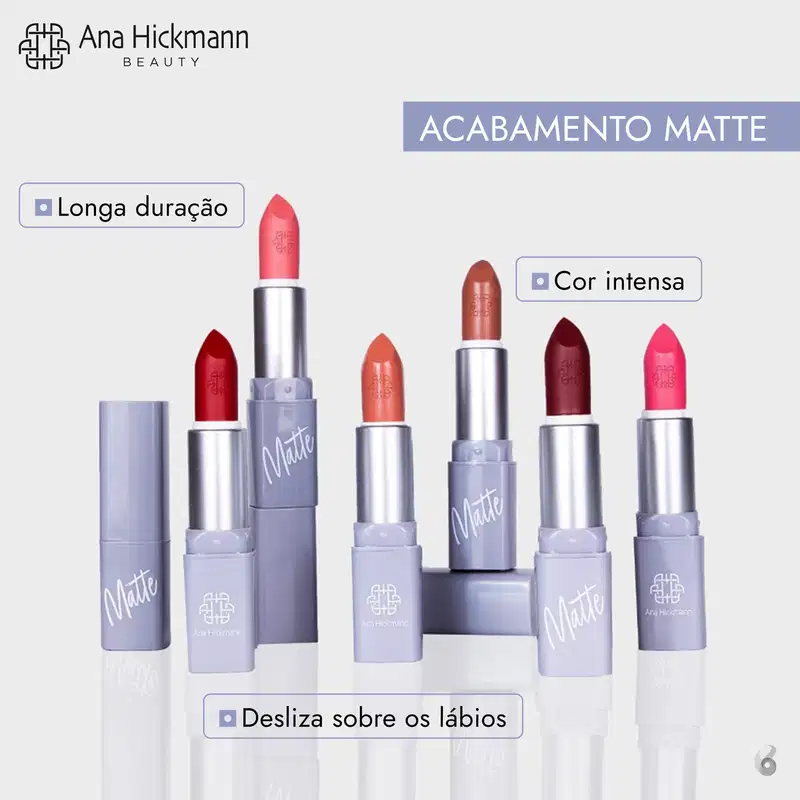 Ana Hickmann Beauty Matte Lipstick Rayssa - Batom Matte 4,8g