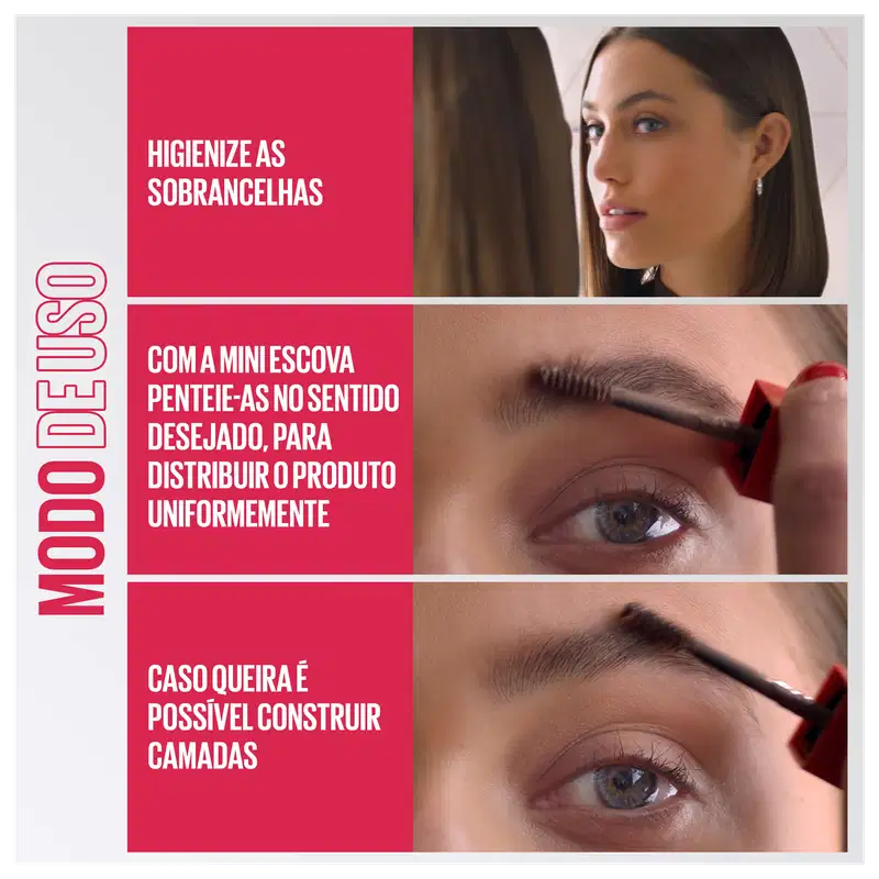 Maybelline New York Tattoo Brow 3 Dias Medium Brown - Gel para Sobrancelhas 5g