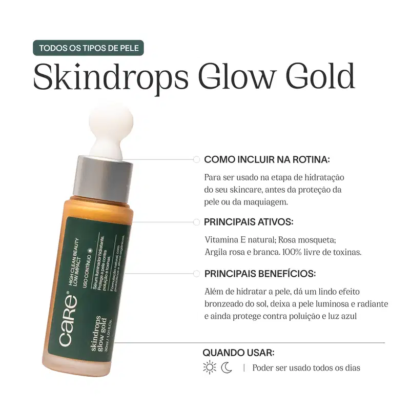 CARE Natural Beauty Skindrops Glow Gold - Sérum Facial Iluminador 30ml