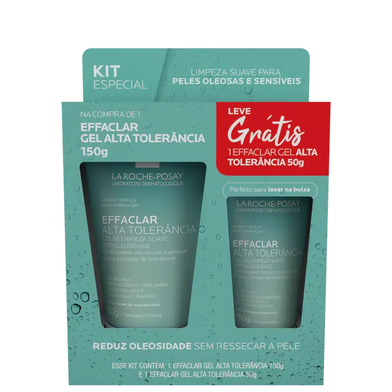 Kit La Roche-Posay Effaclar Alta Tolerância Gel de Limpeza 150g + 50g (2 Produtos)