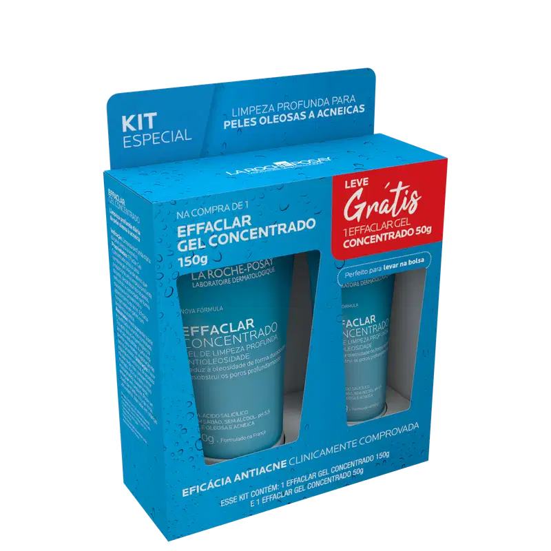 Kit La Roche-Posay Effaclar Concentrado Gel de Limpeza 150g + 50g (2 Produtos)