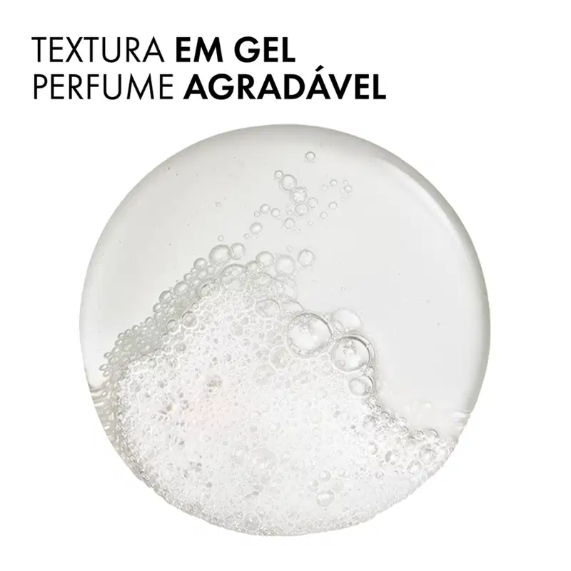 Texto "TEXTURA EM GEL PERFUME AGRADÁVEL" visível.