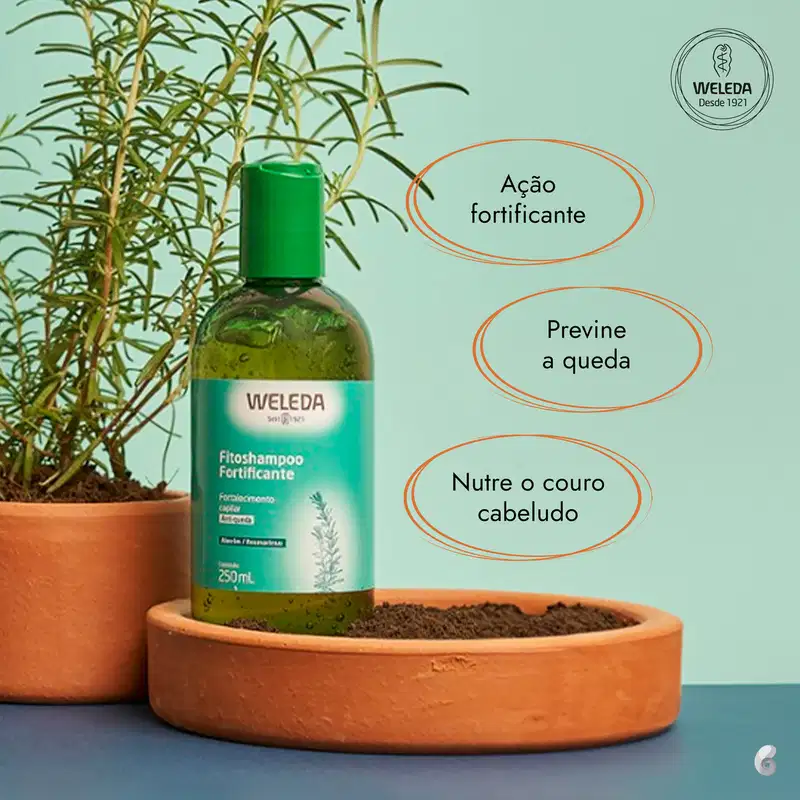 Weleda Saúde Capilar Fitoshampoo Rosmarinus - Shampoo Fortificante 250ml