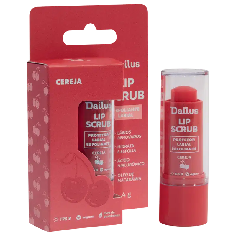 Dailus Lip Scrub Cereja - Protetor Labial 4g