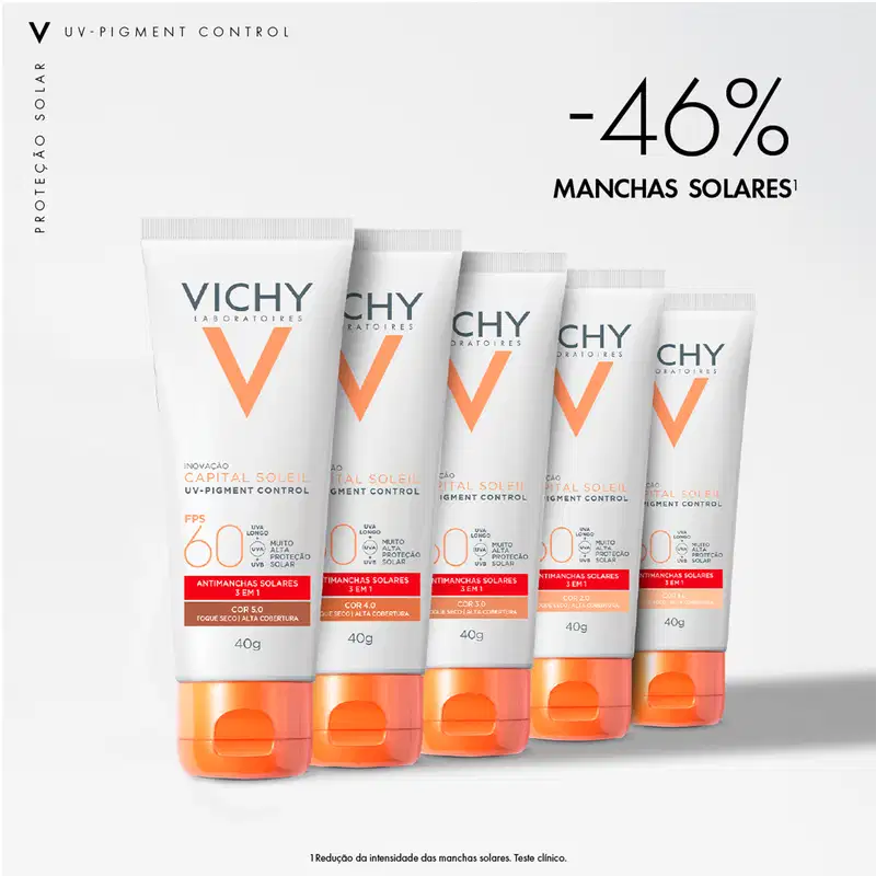 Vichy Capital Soleil UV Pigment Control FPS60 Cor 2.0 - Protetor Solar com Cor 40g