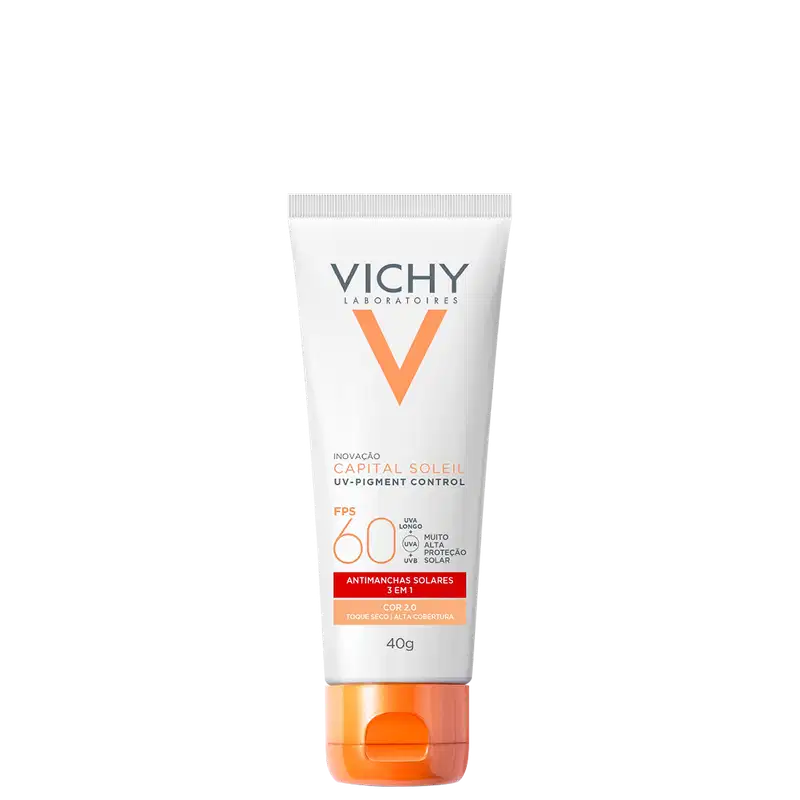 Vichy Capital Soleil UV Pigment Control FPS60 Cor 2.0 - Protetor Solar com Cor 40g