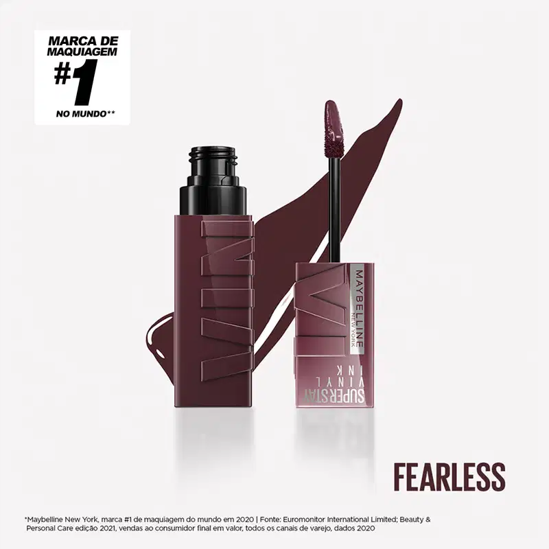 Maybelline NY SuperStay Vinyl Ink Fearless - Batom Líquido Efeito Gloss Espelhado 4,2ml