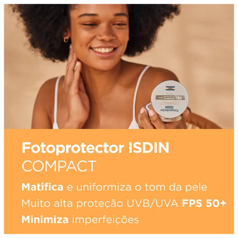 ISDIN Fotoprotector Compact Bronze FPS 50+ - Protetor Solar Facial em Pó Compacto 10g