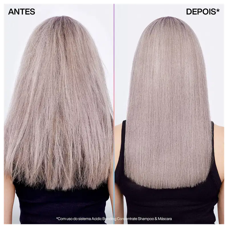 Antes e depois do uso, com cabelos mais alinhados