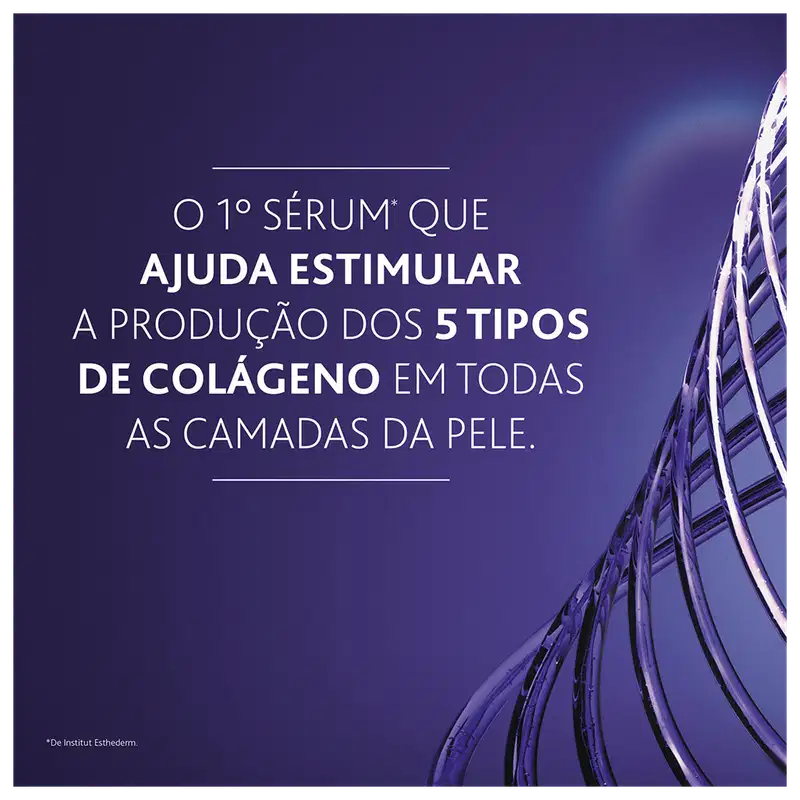 O primeiro sérum que ajuda a estimular a produção dos 5 tipos de colágeno em todas as camadas da pele, de acordo com a marca Esthederm.