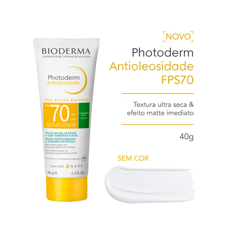 Bioderma Photoderm Antioleosidade FPS 70 Sem Cor - Protetor Solar Facial 40g