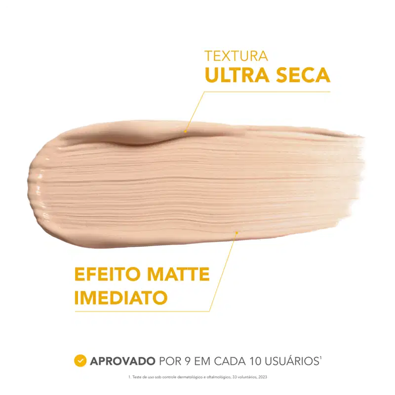 Textura ultra seca, efeito matte imediato, aprovado por 9 em cada 10 usuários.