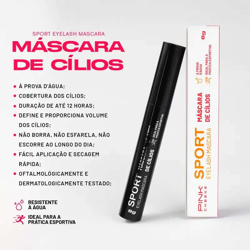 Pink Cheeks Sport MakeUp - Máscara para Cílios 8g