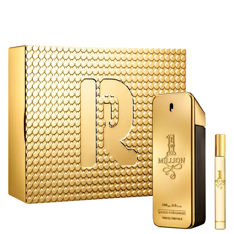 Conjunto 1 Million Paco Rabanne Masculino - Eau de Toilette 200 ml + Eau de Toilette 10 ml