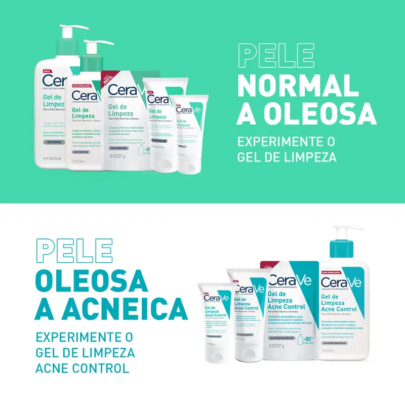 CeraVe Peles Equilibradas a Oleosas - Gel de Limpeza Facial 340g