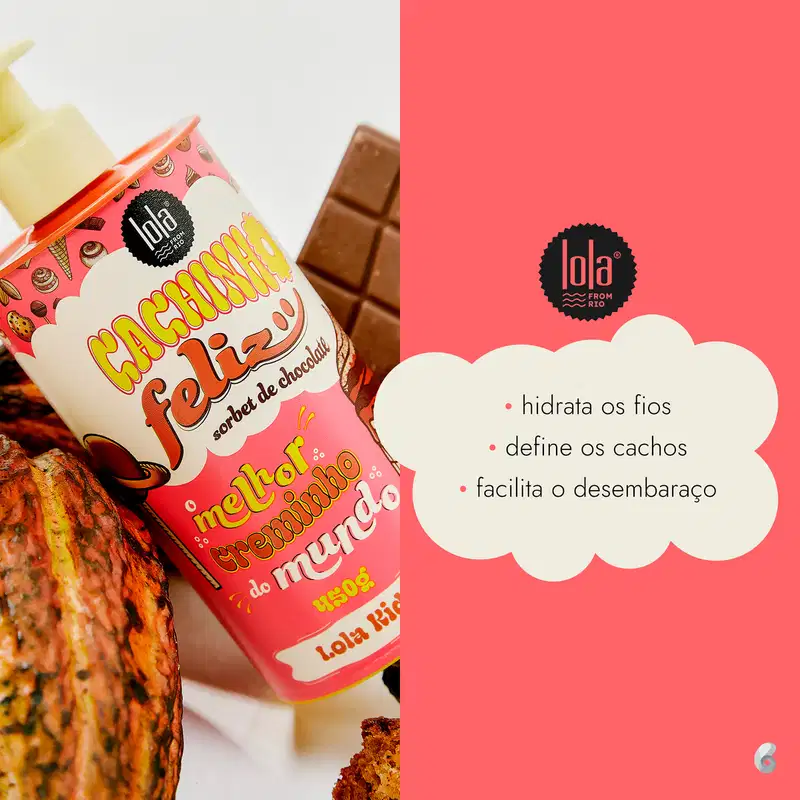 Lola From Rio Cachinho Feliz Sorbet de Chocolate - Creme de Pentear 450g