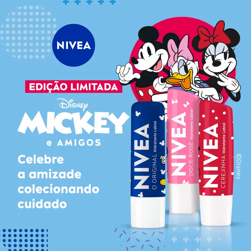 NIVEA Disney Mickey e Amigos Doce Rosé - Hidratante Labial 4,8g
