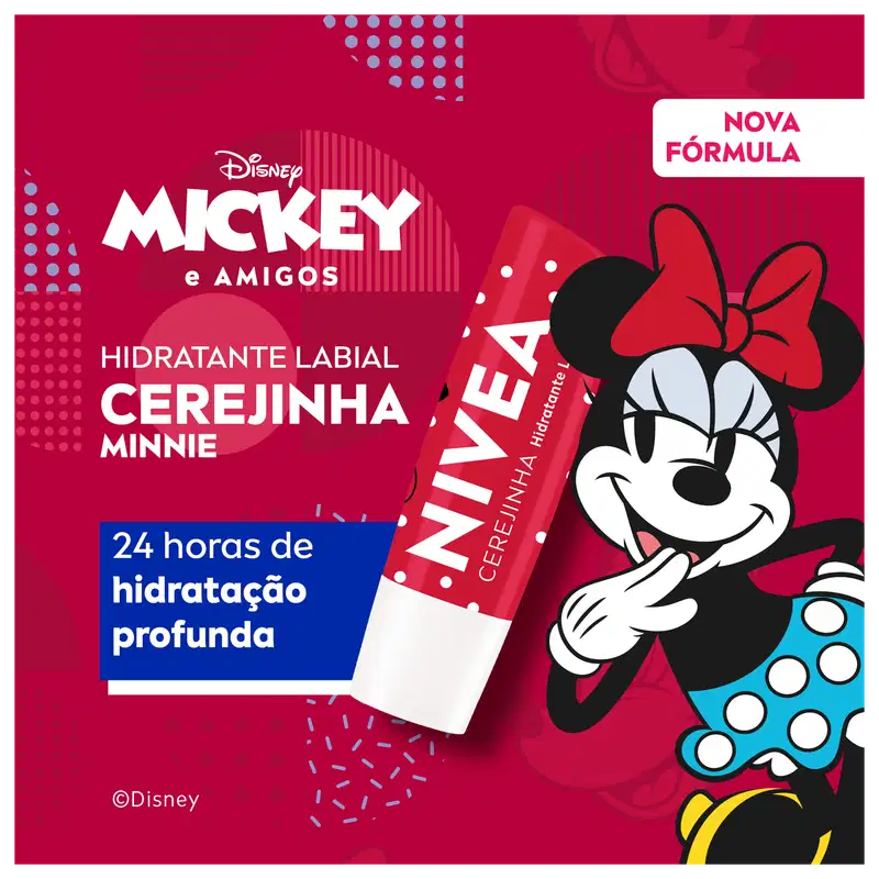 NIVEA Disney Mickey e Amigos Cereja Shine - Hidratante Labial 4,8g