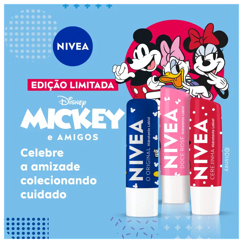 NIVEA Disney Mickey e Amigos Cereja Shine - Hidratante Labial 4,8g