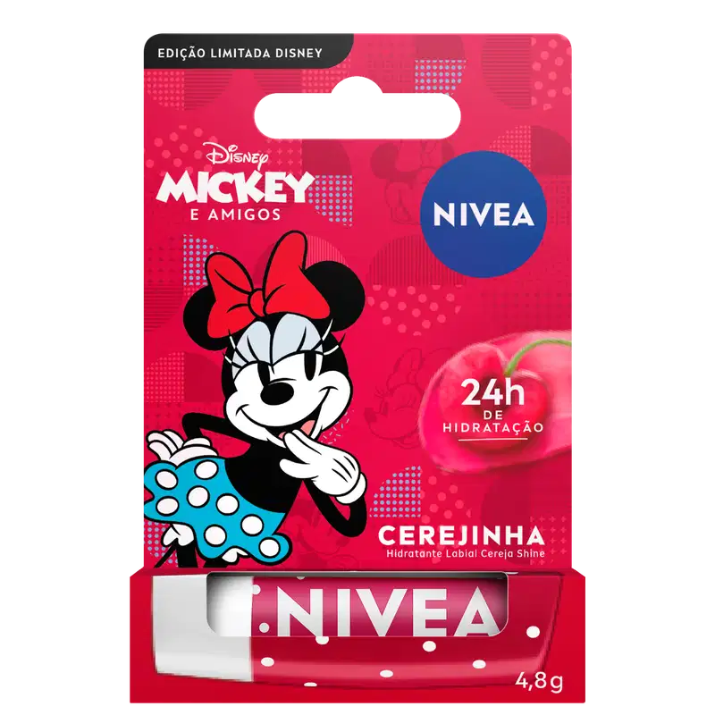 NIVEA Disney Mickey e Amigos Cereja Shine - Hidratante Labial 4,8g
