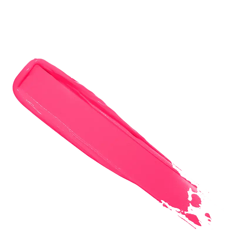Uma "pincelada" do produto, onde é possível ver a cor vibrante e a textura cremosa.