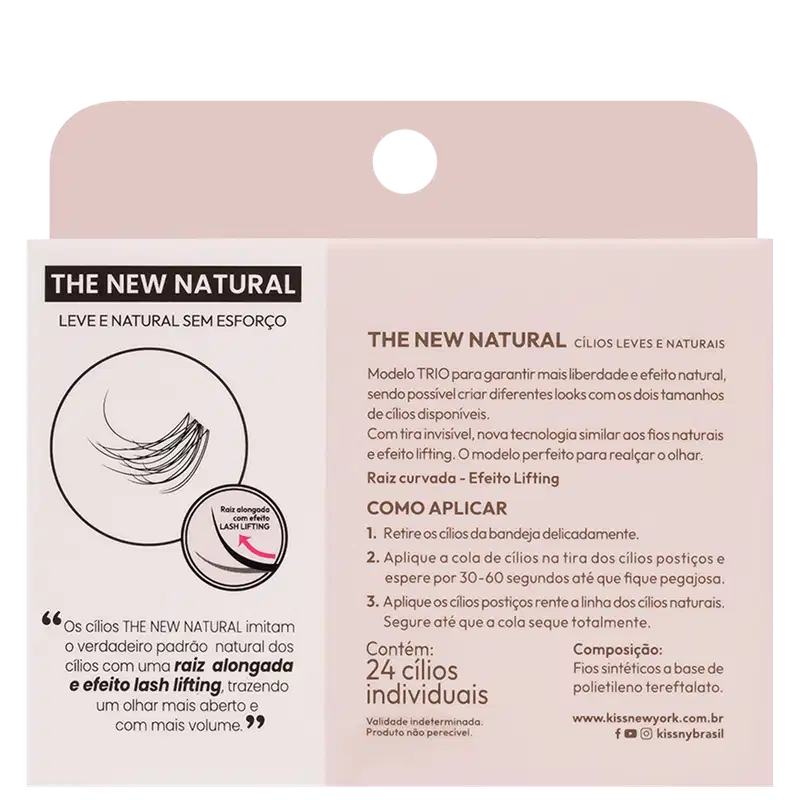 Cílios Individuais Kiss New York The New Natural Neo Trio Lashes NNT01.