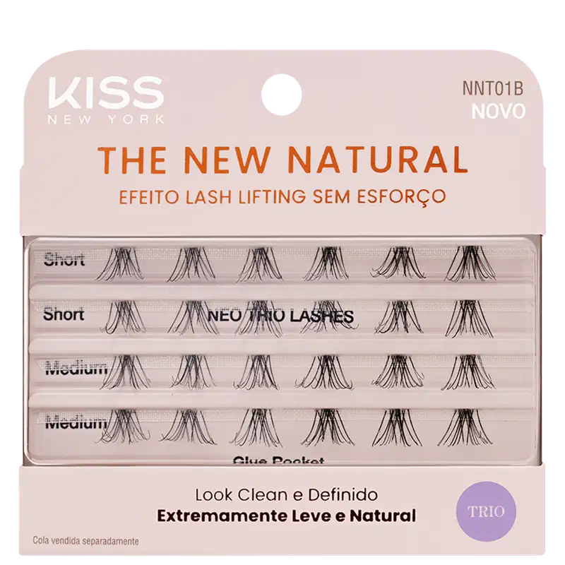 Cílios Individuais Kiss New York The New Natural Neo Trio Lashes NNT01.