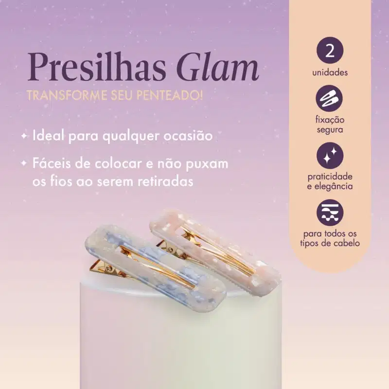 ProArt Glam Black - Presilha de Cabelo (2 Unidades)