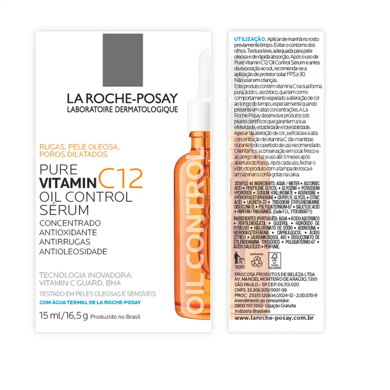 La Roche-Posay Pure Vitamin C12 Oil Control - Sérum Facial Redutor de Linhas 15ml