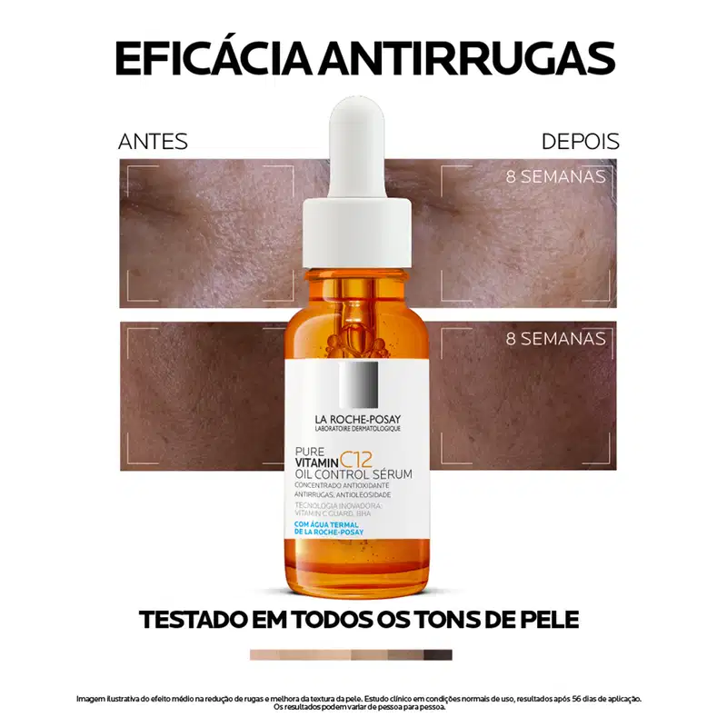 La Roche-Posay Pure Vitamin C12 Oil Control - Sérum Facial Redutor de Linhas 15ml