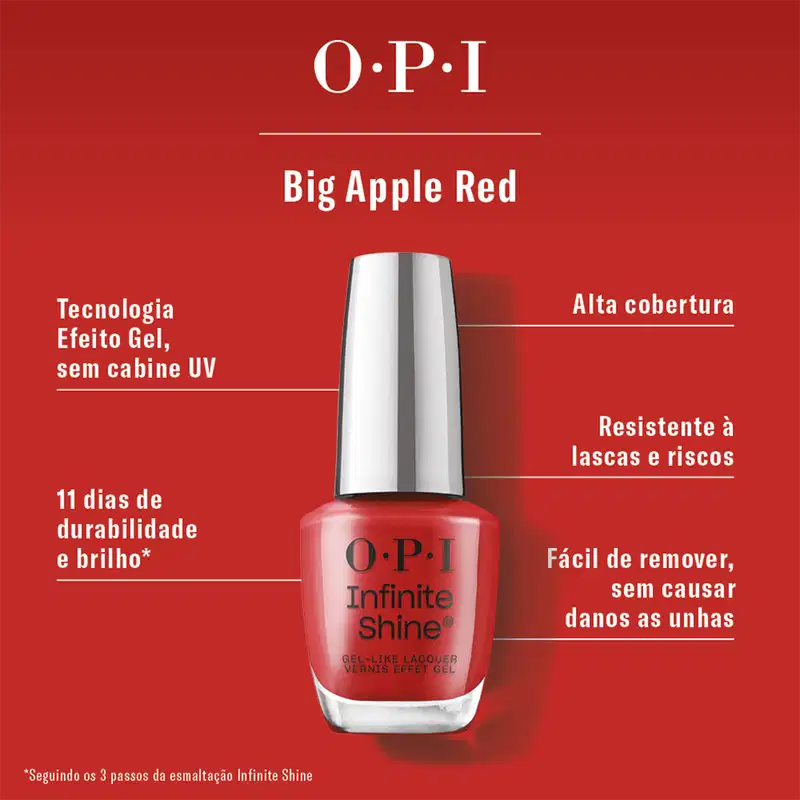 OPI Infinite Shine Big Apple Red - Esmalte Cremoso 15ml
