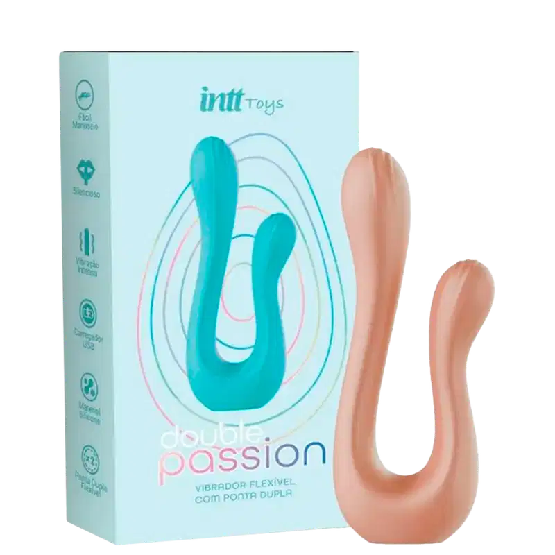 Intt Vibra Collors Double Passion Nude - Vibrador Duplo