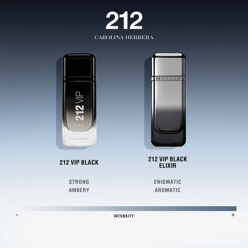 Perfume Masculino 212 VIP Black e Perfume Masculino 212 VIP Black Elixir Carolina Herrera.