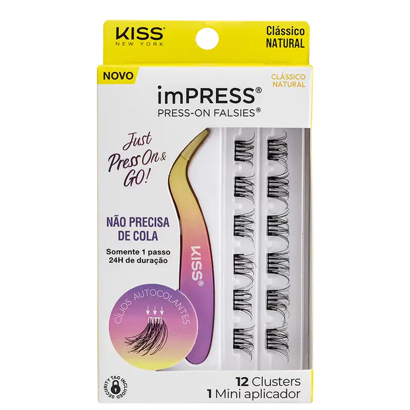 Kit Kiss New York imPRESS Press-on Falsies Mini Natural 01 (2 Produtos).