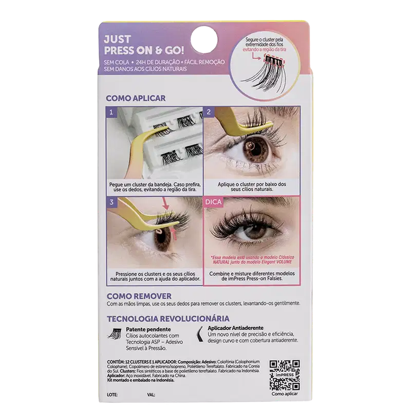 Kit Kiss New York imPRESS Press-on Falsies Mini Natural 01 (2 Produtos).